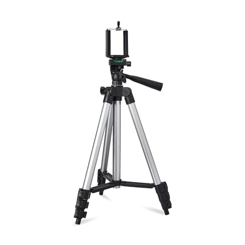 Amazon Basics 3110 Aluminium Lightweight Tripod with Mobile Phone Holder 